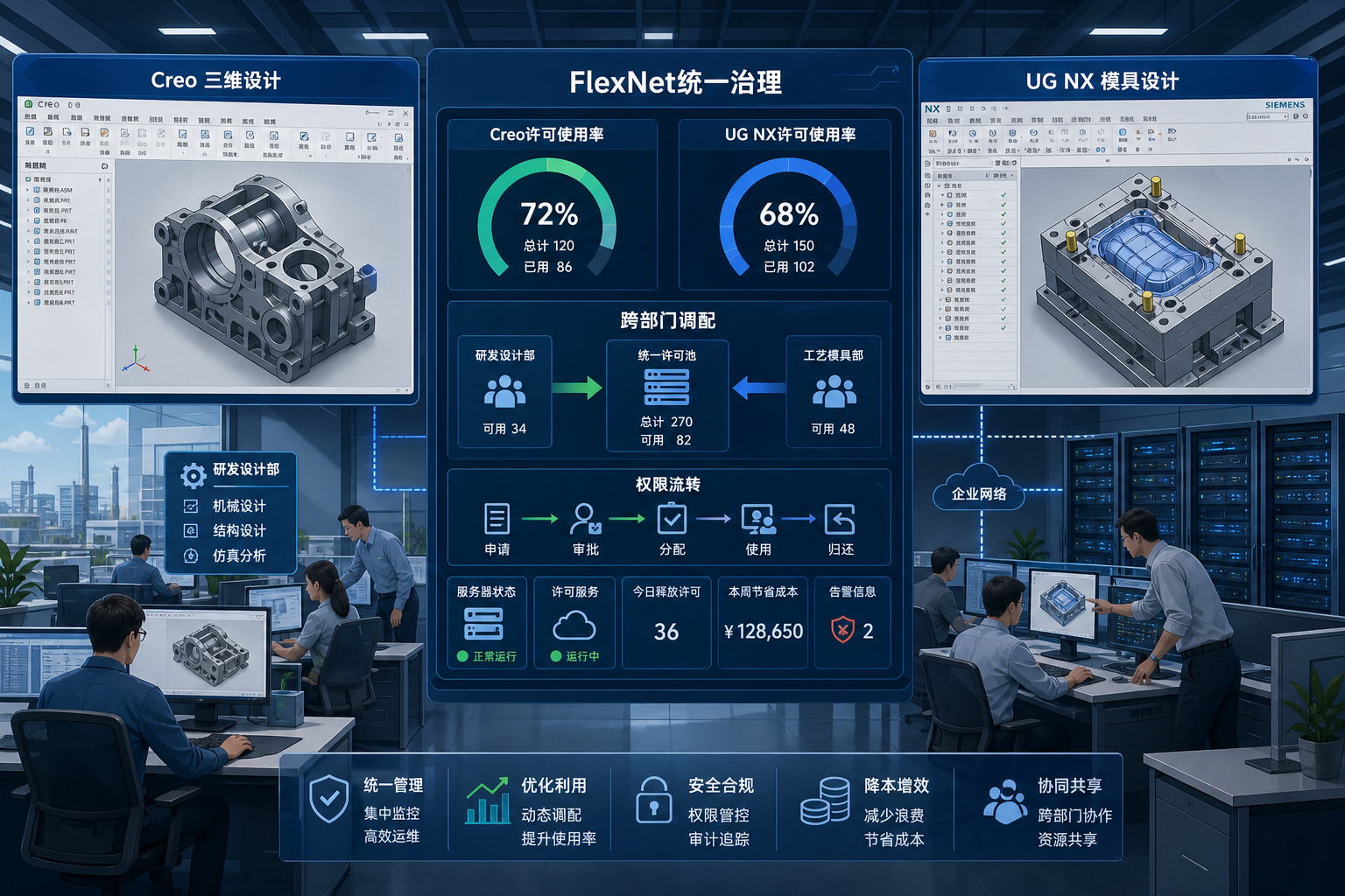Creo与UGNX跨部门调配中的FlexNet许可治理实践