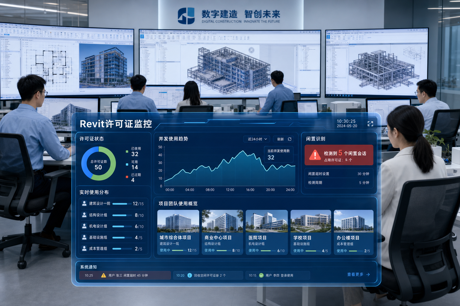 Revit多项目并发许可管理
