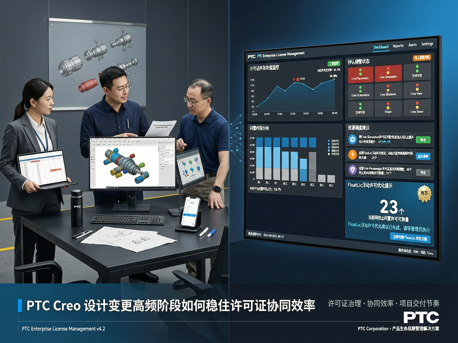 PTC Creo设计变更高频阶段如何稳住许可证协同效率