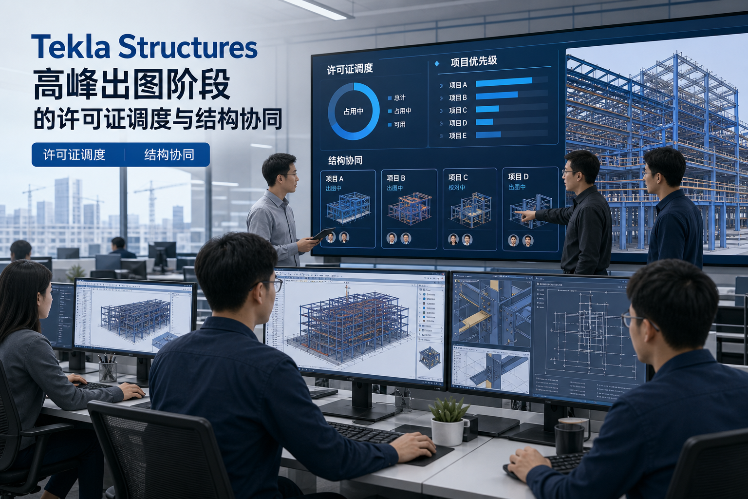 TeklaStructures高峰出图阶段的许可证调度与结构协同