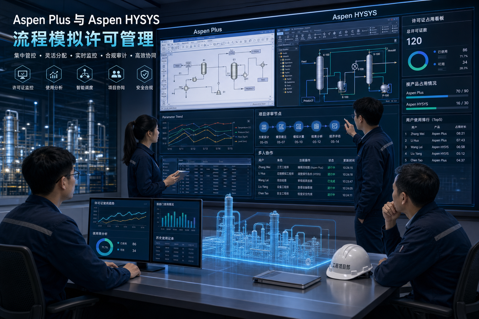 AspenPlus与HYSYS流程模拟许可管理及工艺变更响应效率提升