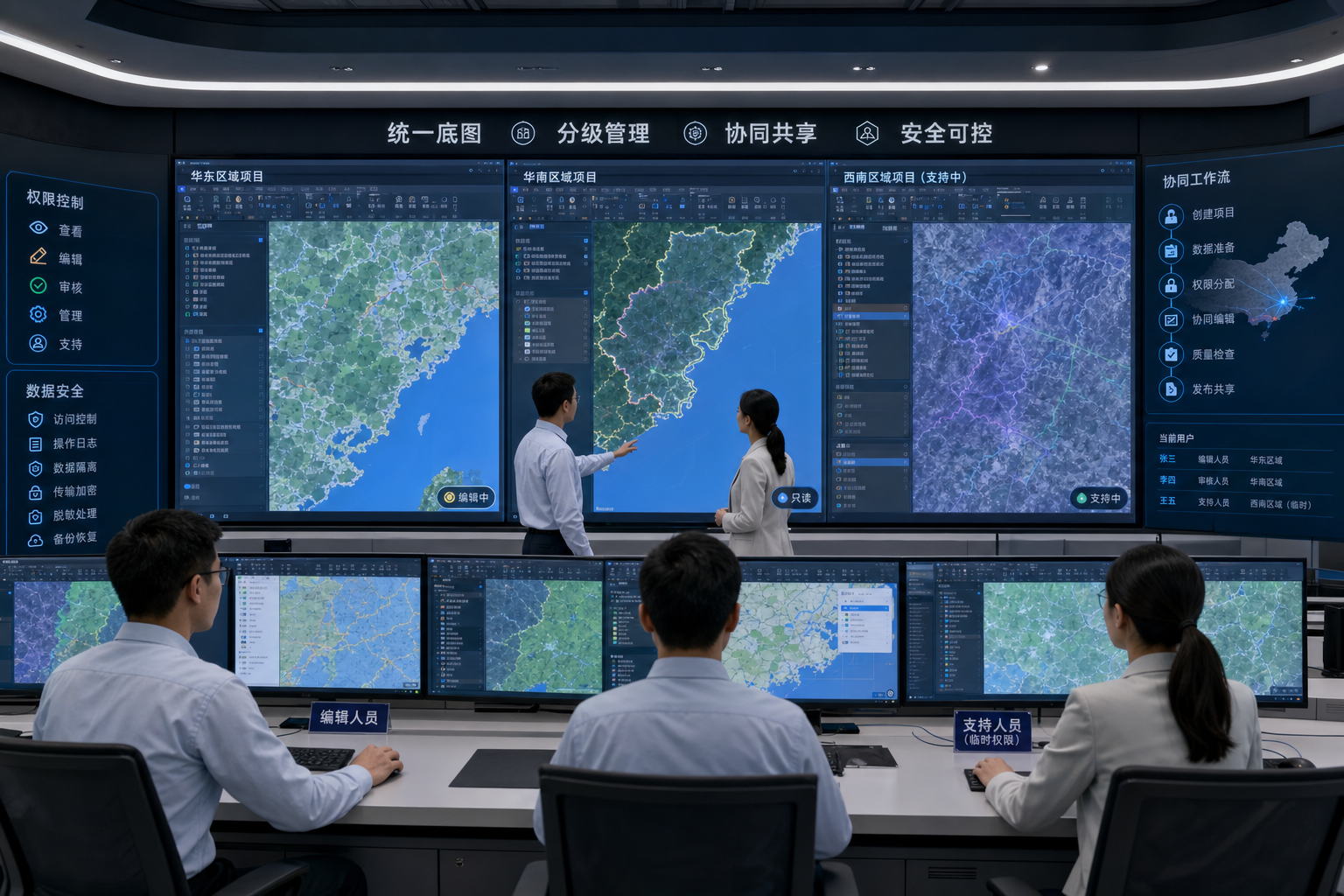 ArcGISPro多区域并行制图任务时账号授权边界兼顾数据安全与团队协作