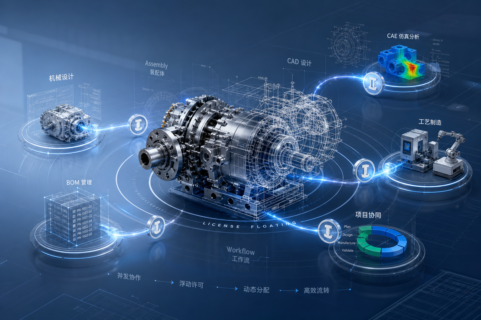Autodesk Inventor 装配体设计阶段多专业并发借用许可证的流转机制
