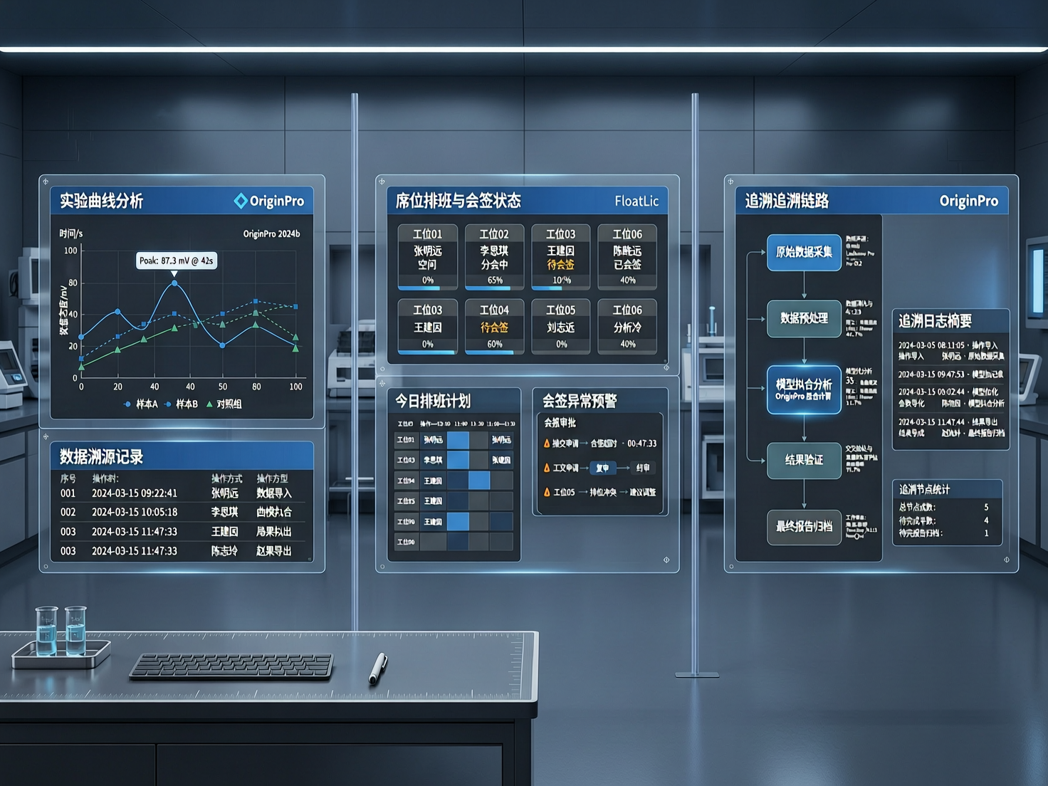 OriginPro 实验结果会签前的分析席位排班与结果追溯