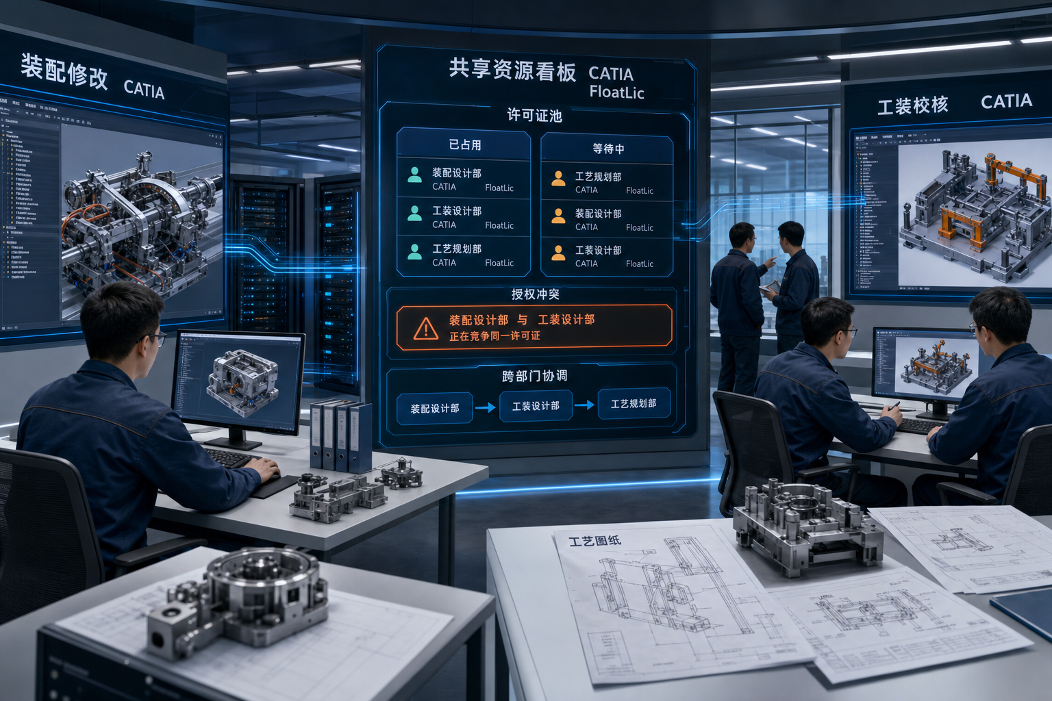 CATIA跨部门共用许可证时装配修改和工装校核为什么总会撞车
