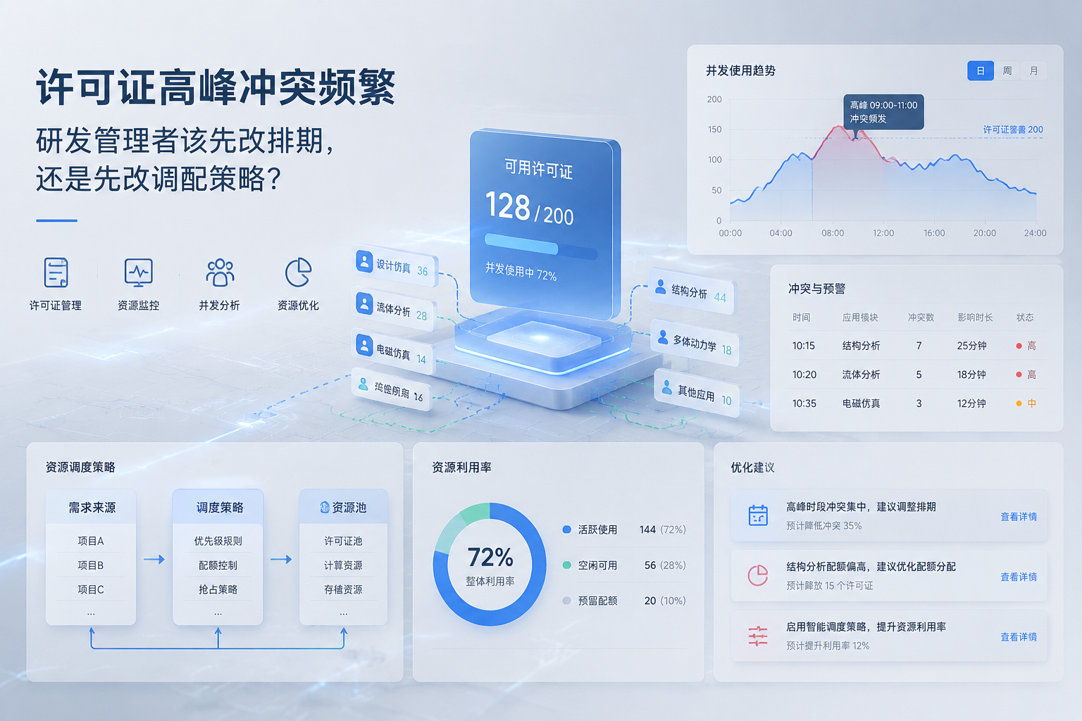 许可证高峰冲突频繁，研发管理者该先改排期，还是先改调配策略