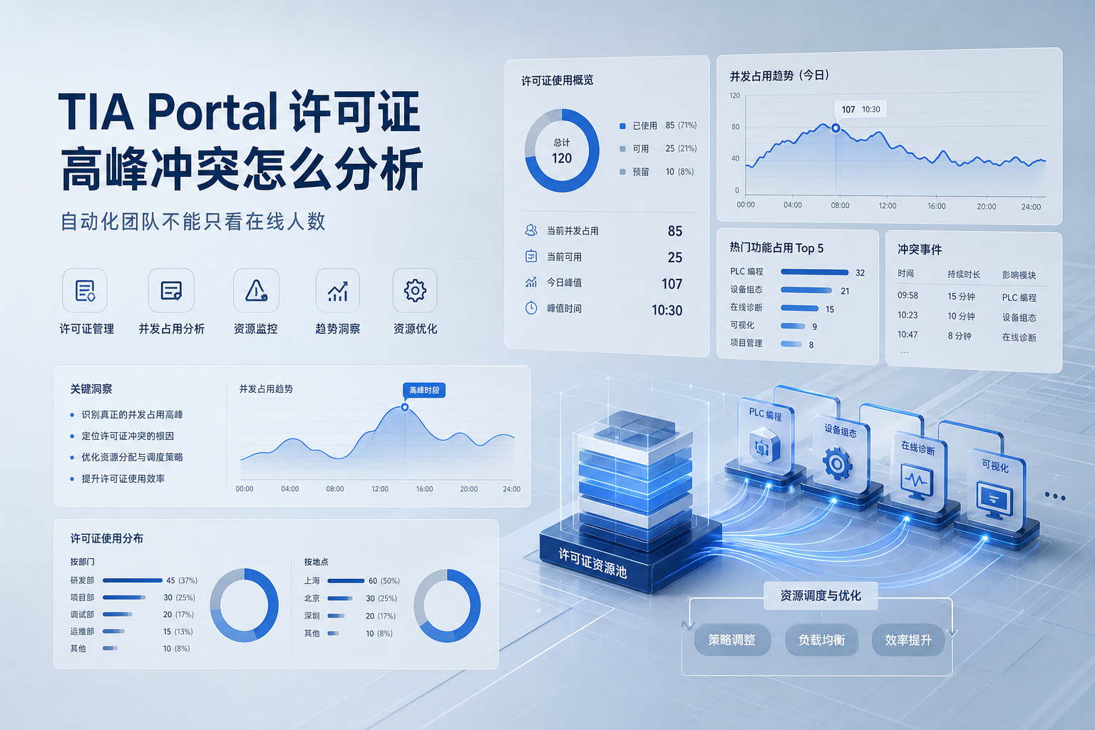 TIA Portal许可证高峰冲突怎么分析，自动化团队不能只看在线人数