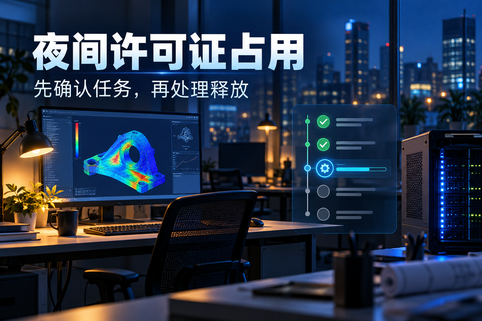 工业软件夜间许可证一直占用:怎样区分有效计算和无人使用