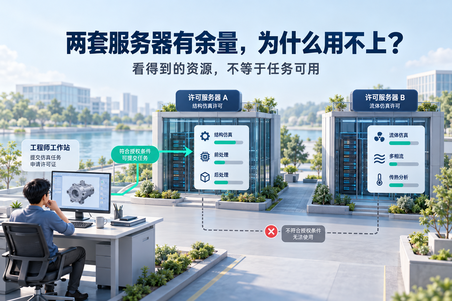 多服务器许可条件核查示意